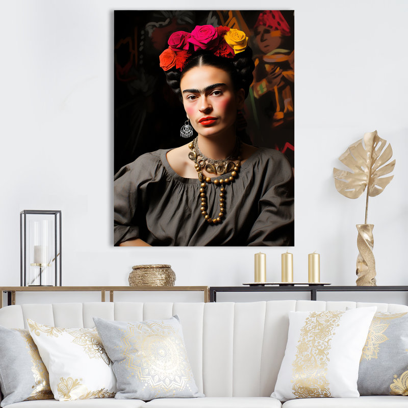 Portrait d'une femme mexicaine romane III, Toile tendue, H 40 po x l 30 po x P 1,5 po