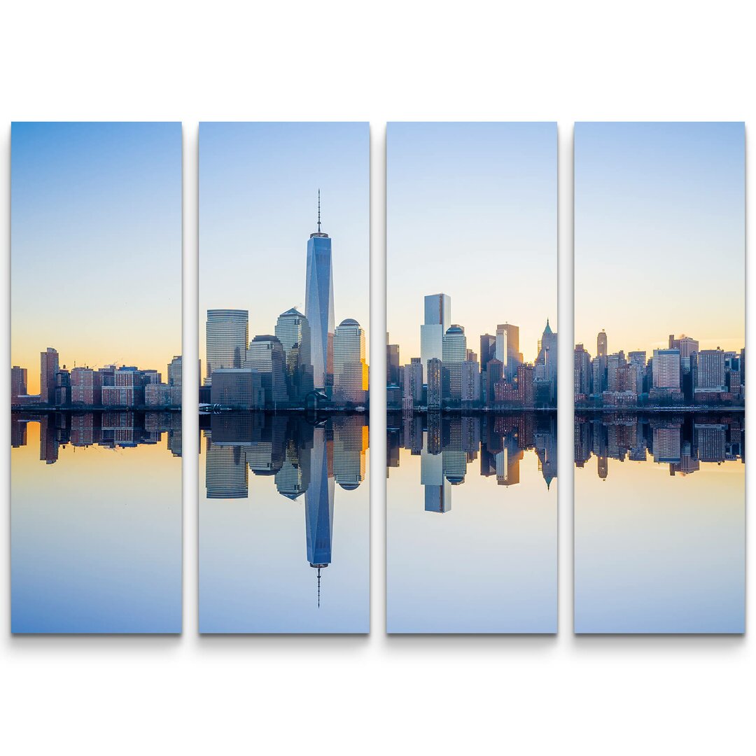 4-tlg. Leinwandbilder-Set New Yorker Skyline Abend