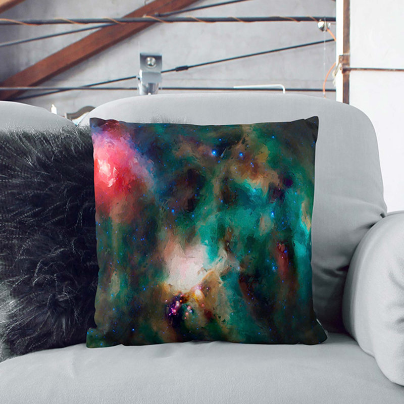 Universe Vol.22 Cushion with Filling, 40cm H x 40cm W x 15cm D, Black