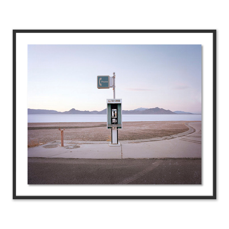 Bonneville Pay Phone Print by Ryann Ford, 59" H x 72" W x 2.5" D, Black