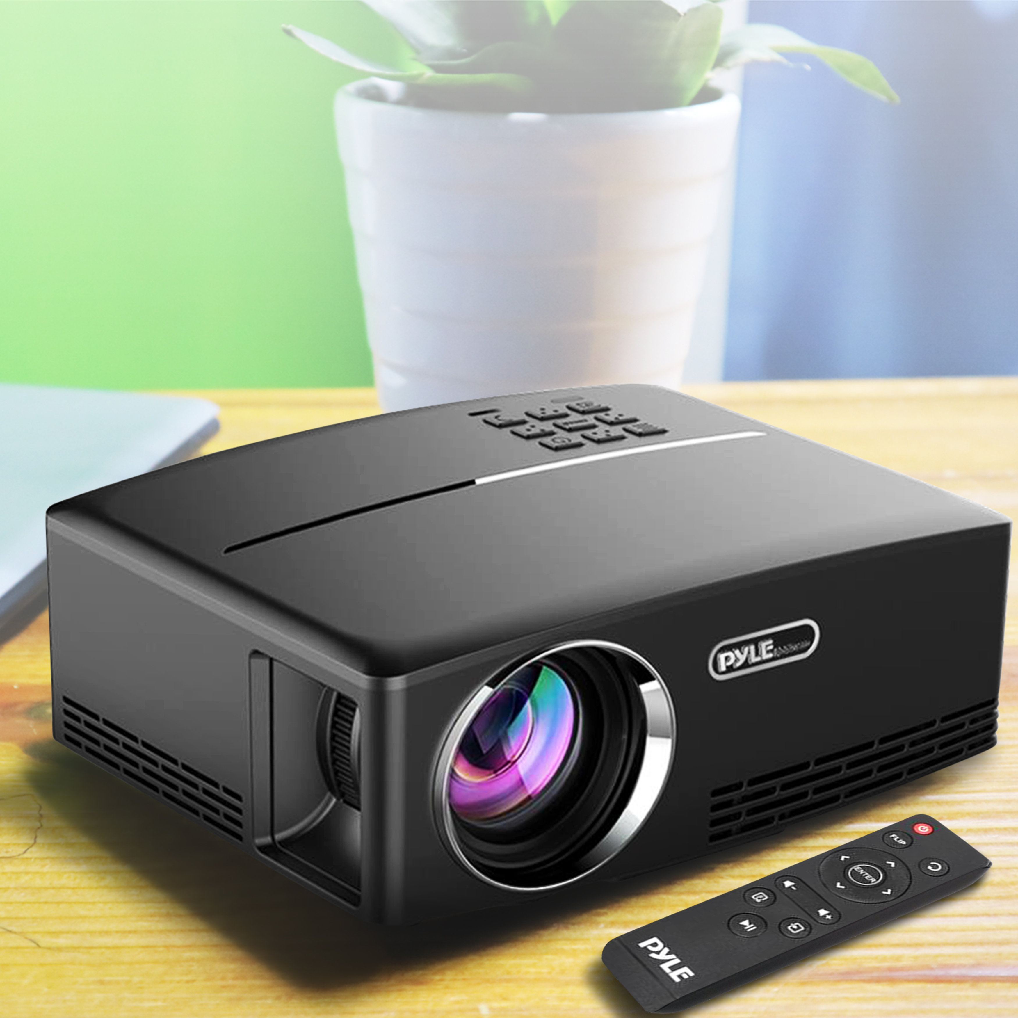 Pyle Business 1800 Lumens Portable Projector with Remote Included