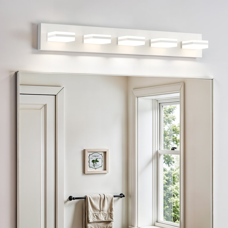 Éclairage de meuble-lavabo moderne réglable à DEL avec abat-jour rotatif CCT, Noir mat, 5