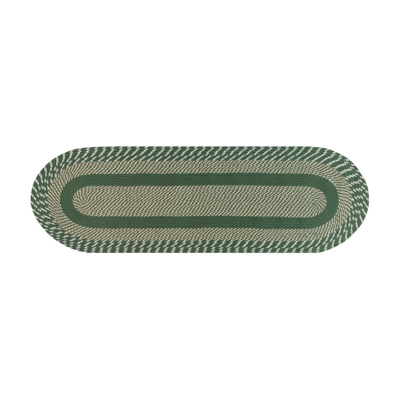 Rockridge Geometric 100% Polypropylene Indoor Braided Area Rug - Sage, 24" x 72" Runner