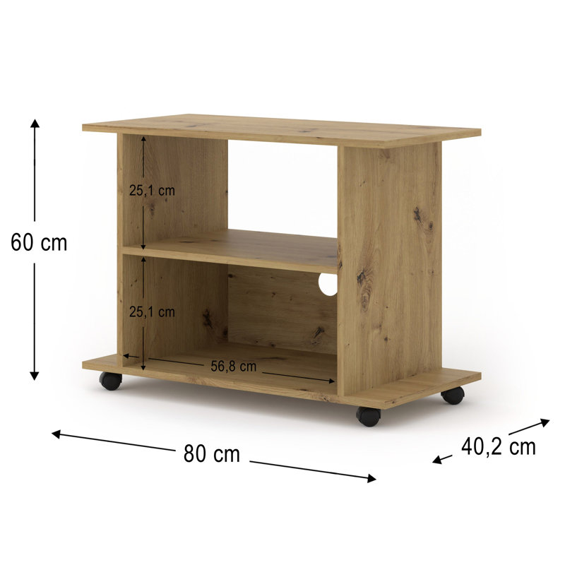 Mirah Unfinished TV Stand for TVs up to 32", Oak Wood
