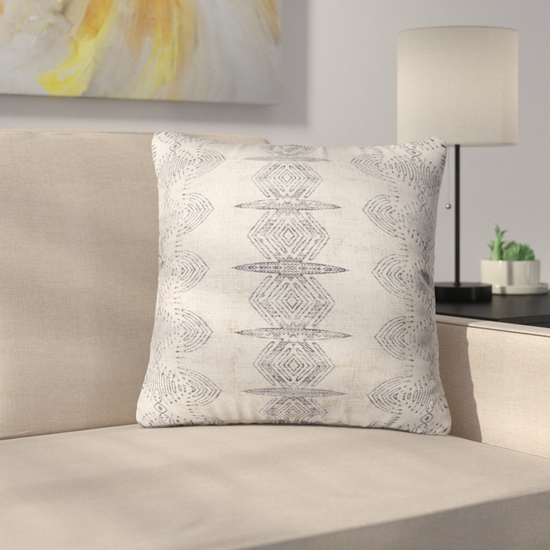  French Linen Eris Square Synthetic Pillow cover and Insert, 16" x 16"