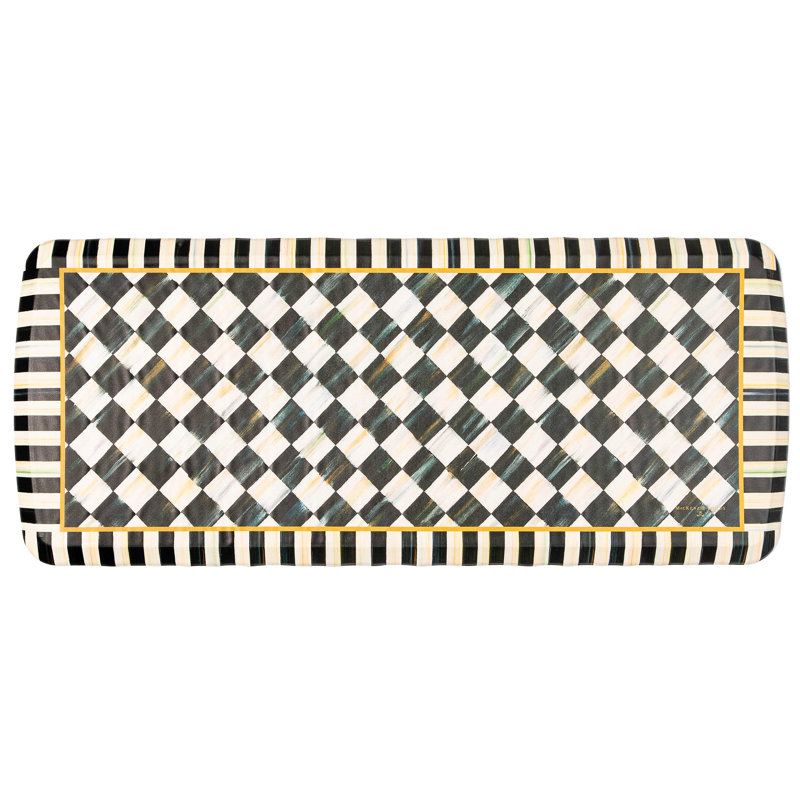 Courtly Check® GelPro Comfort Mat, Black/White, 20" W x 48" L