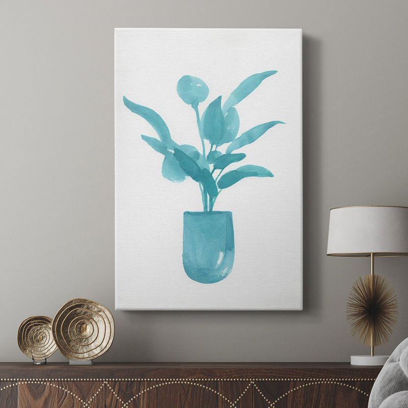 Aquarelle, plante d'intérieur VI - galerie Cavas sur mesure, H 18 po x l 12 po