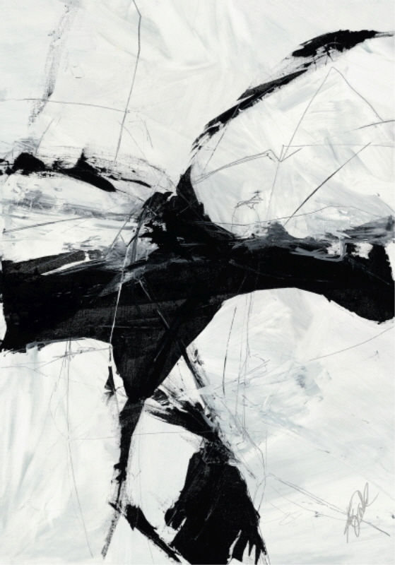 Cross Reference II Painting by Kelly O'Neal, 52" H x 36" W x 1.5" D, Glass Coat