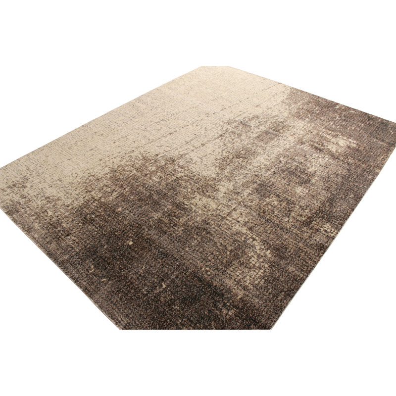 Distressed Homage Hand Knotted Wool Abstract Area Rug, Rectangle 10' x 14'