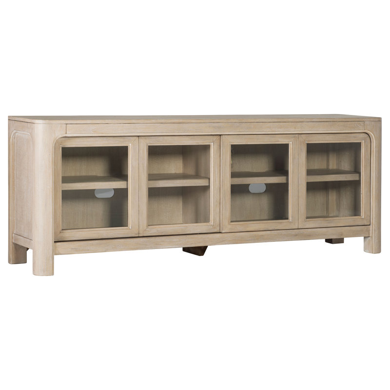 Meuble télé 71 pouces à 2 portes en bois aggloméré de manguier vieilli, placage de manguier, console média en acajou 1pc