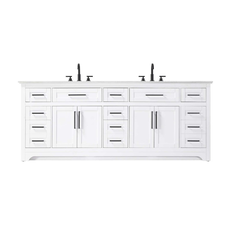 Meuble-lavabo double 84 po blanc, Blanc