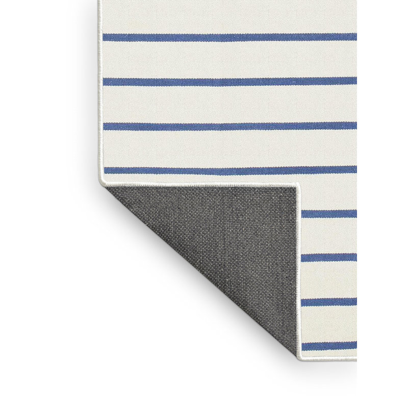 Tapis blanc/bleu contemporain, Rectangle 2 pi x 4 pi