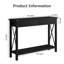 Console avec 2 tiroirs, table basse avec tablette de rangement, table d'appoint en bois-106000298