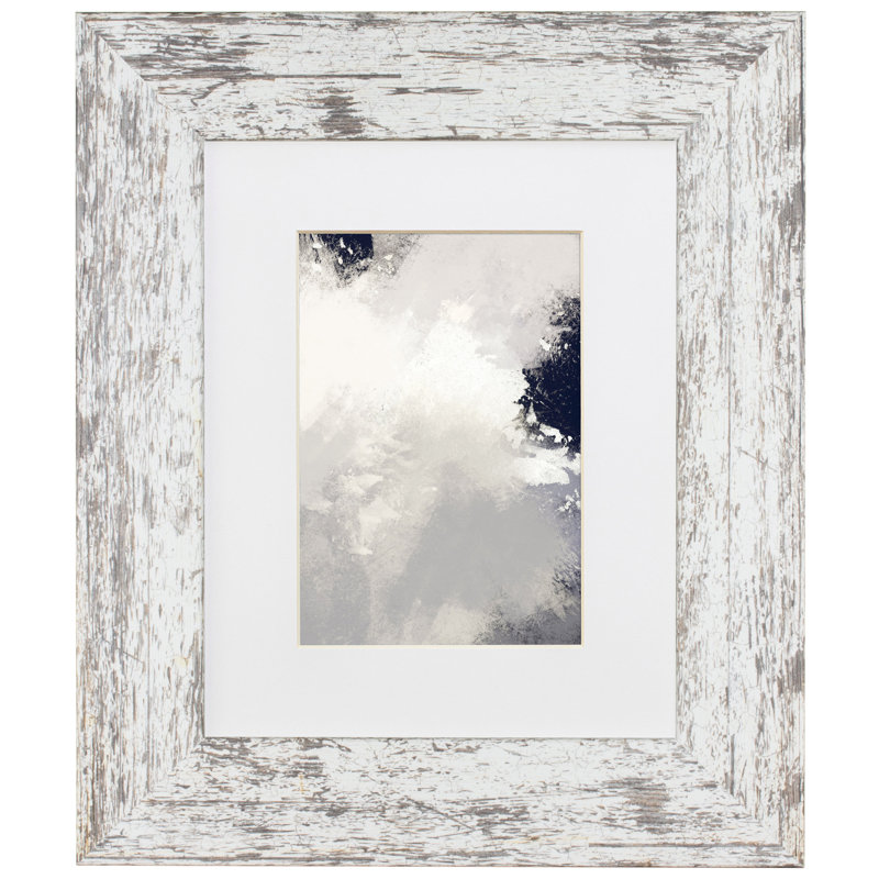 Cadre photo simple Kimzey, 24 po x 24 po emmêlé à 20 po x 20 po, Bois de grange blanc