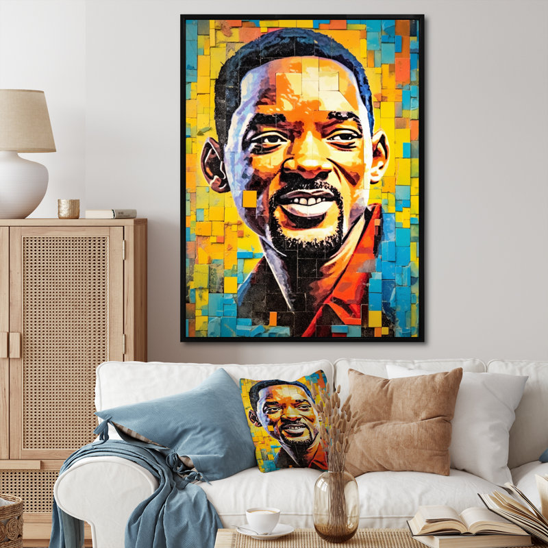 Pop Art Will Celibry sur impression sur toile, H 20 po x l 12 po x P 1 po, Cadre flottant noir