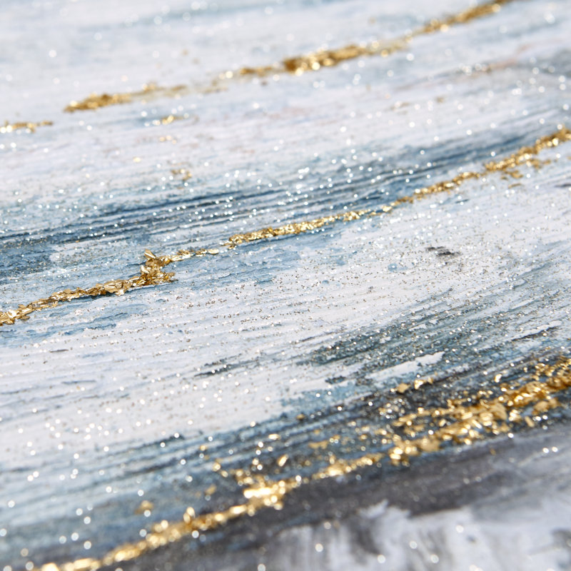 Blizzard Textured Metallic Abstract Triptych Canvas Wall Art, 40" x 90"