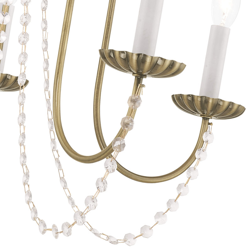 Hauppauge 5 - Light Dimmable Classic / Traditional Chandelier, Antique Brass