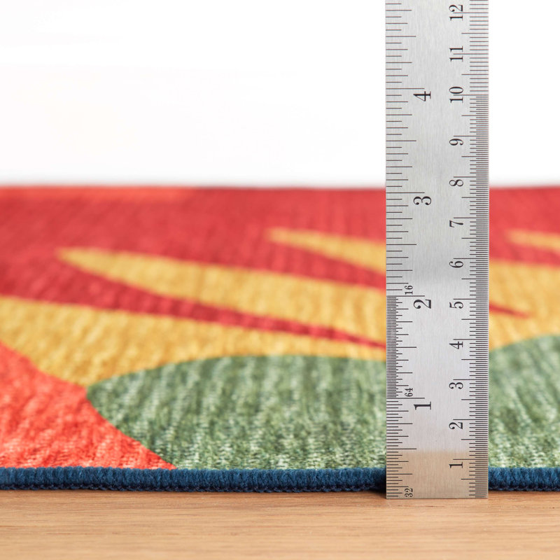 Vibrant Multicolor Synthetic 3' x 5' Washable Rug
