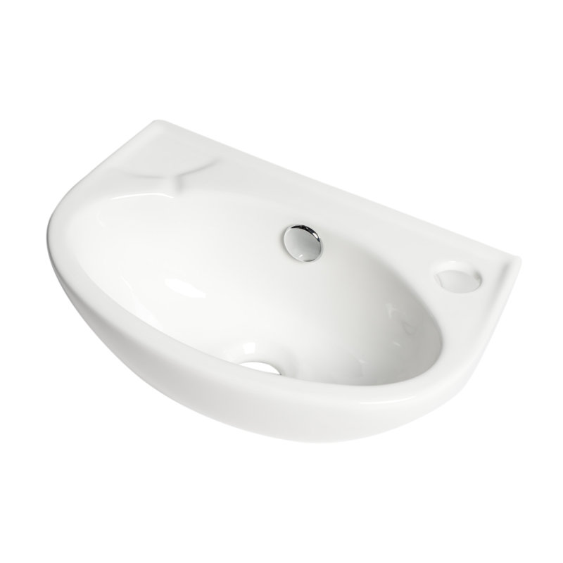 Alfi Brand 9.5'' White Ceramic / Porcelain Oval Bathroom Sink with Overflow