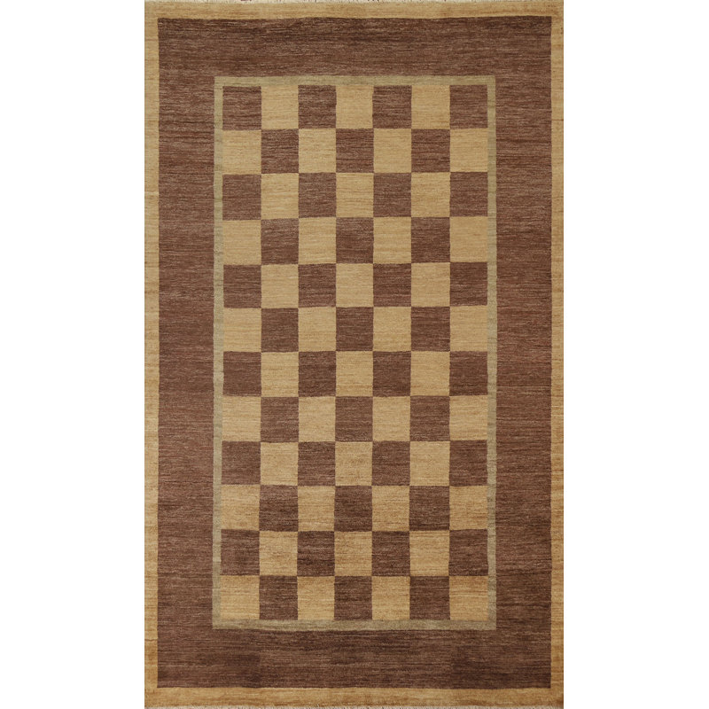 Tapis unique en laine noué à la main 6 pi 9 po x 9 pi 8 po nouvel âge Daigre