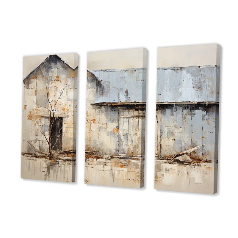 Minimalism Barn Muted Tone I - Barn Wall Decor Set, 40" H x 60" W x 1" D