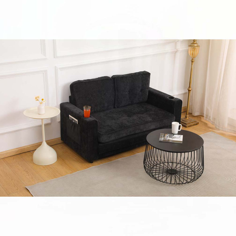 Convertible Futon Couch Sleeper Sofabed, Black