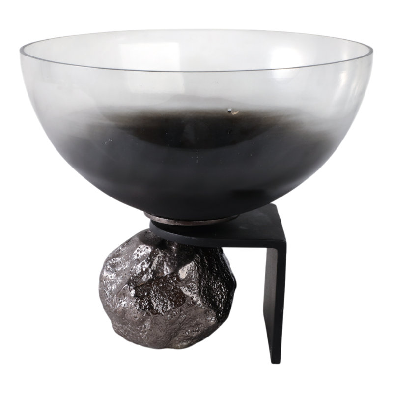 Handmade Glass Decorative Bowl, 10'' H X 11'' W X 11'' D