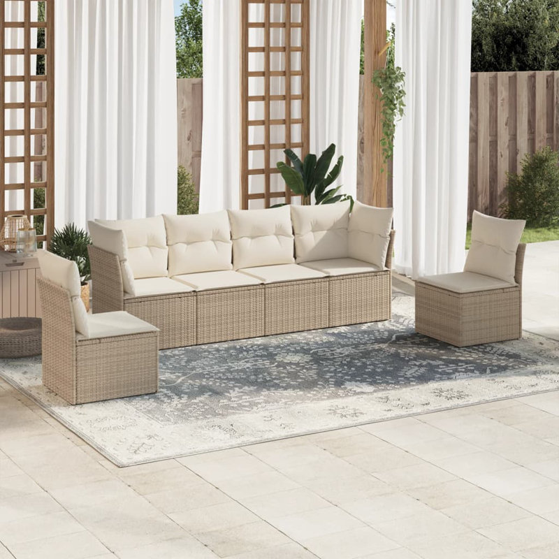 Ensemble de canapé de jardin Vidaxl, Blanc, crème, Beige