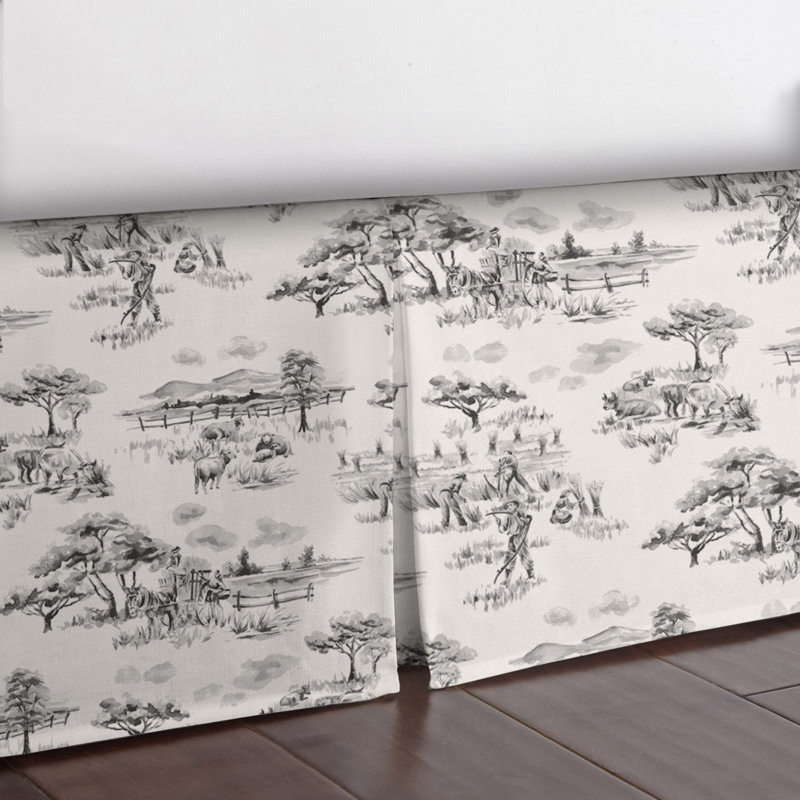 Chamberlain Gray Queen Bed Skirt 15" Drop, California King, 15" L