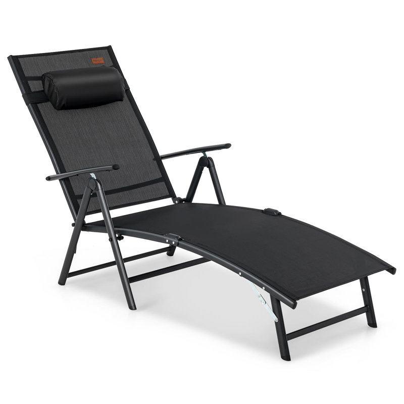 Mehludin 185cm Long Reclining Single Chaise, Black