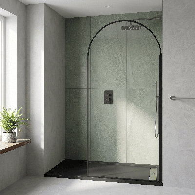 nuie 900mm Matt Black Wetroom Screen
