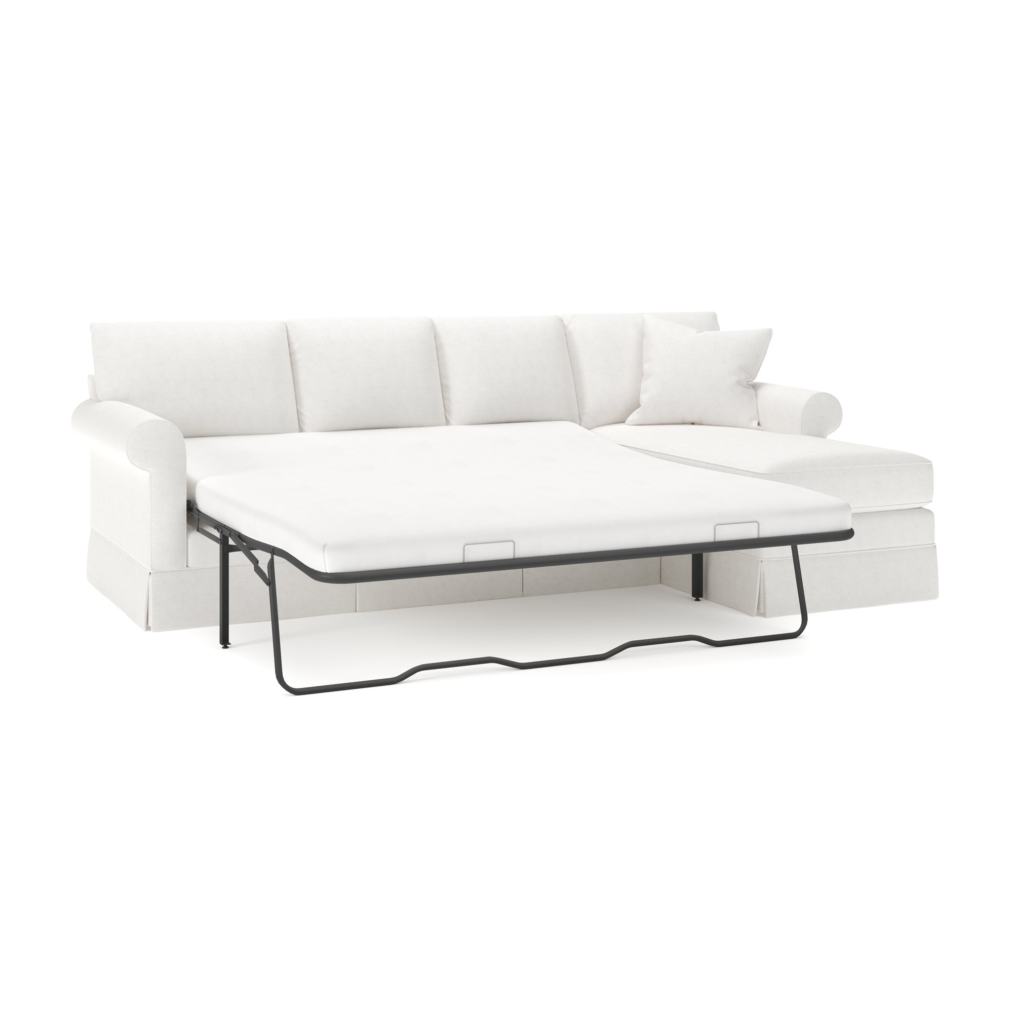 Friedman 2 - Piece Upholstered Sleeper Sectional, Nomad Snow Crypton® Chenille, Right Hand Facing