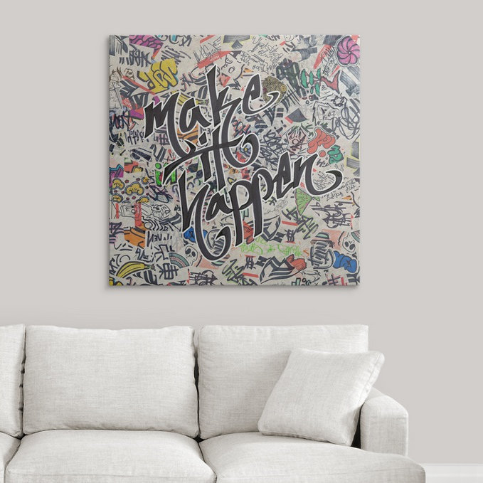 «Make It Happen - Urban Inspiration», impression, H 38 po x l 38 po x P 1 po, Cadre noir