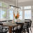 5 - Light Dimmable Shaded Dome/Cone Linear Chandelier-1245544445