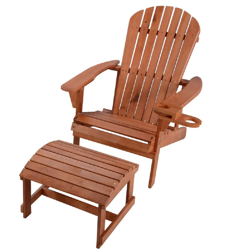 Artiana Pine Outdoor Adirondack Chair, Walnut