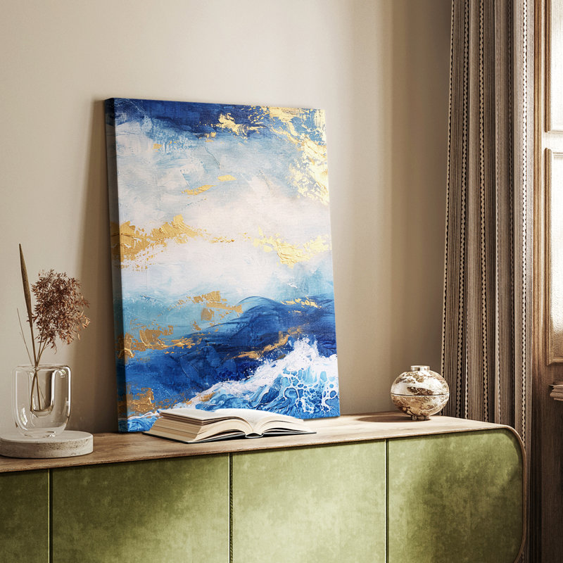 Série ABSTRACT CDVII - Toile tendue avec châssis de qualité supérieure - Prêt à être accroché, H 18 po x l 12 po