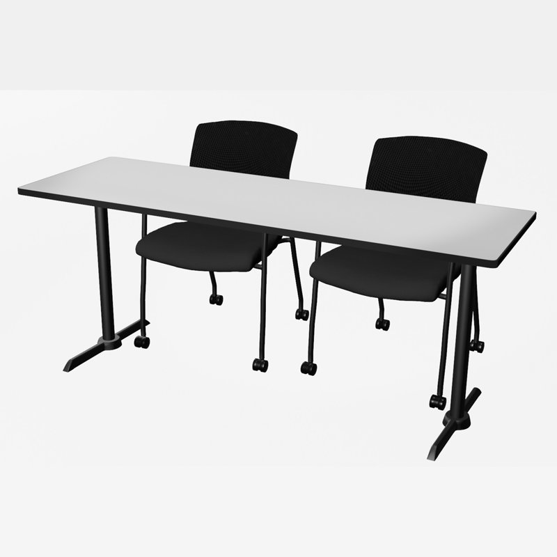 Base et table de formation Cain, Blanc, Noir, H 29 po x L 72 po x l 24 po
