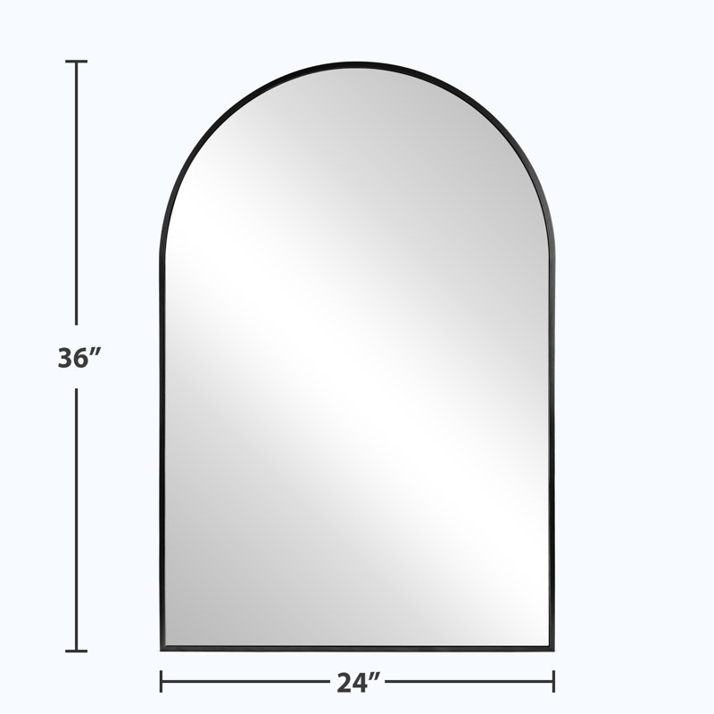 Ensemble de 2 miroirs muraux en aluminium, 36 po x 24 po, Noir