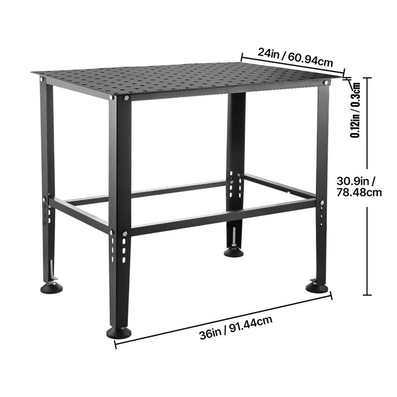 Welding Table 36"x24" 800LBS Welding Workbench Table with Multiple Fixture Holes