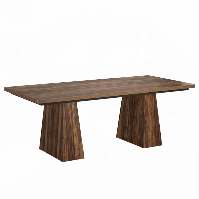 Table de salle à manger 63 "pour 4 à 6 personnes, table de cuisine avec base en bois