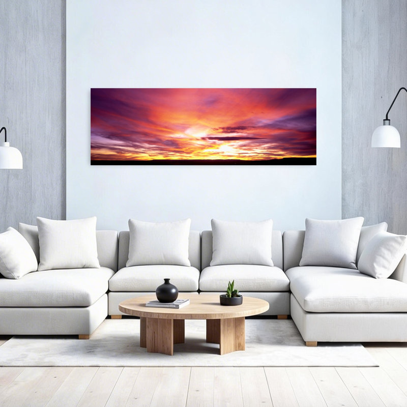Coucher de soleil, Canyon De Chelly, Arizona, États-Unis, art abstrait coloré, paysage, nature, H 20 po x l 60 po
