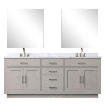Ensemble de meuble-lavabo double 80 "avec miroir