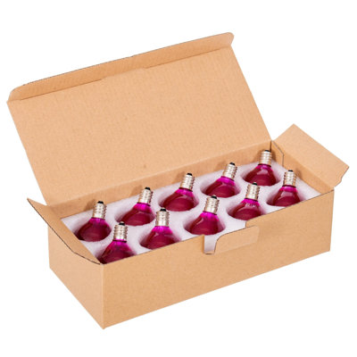  Pink LED G40-E12 Filament Glass Replacement Bulbs 10/Box