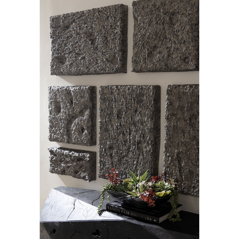 Etched Rock Puzzle Wall Tiles, Set of 9