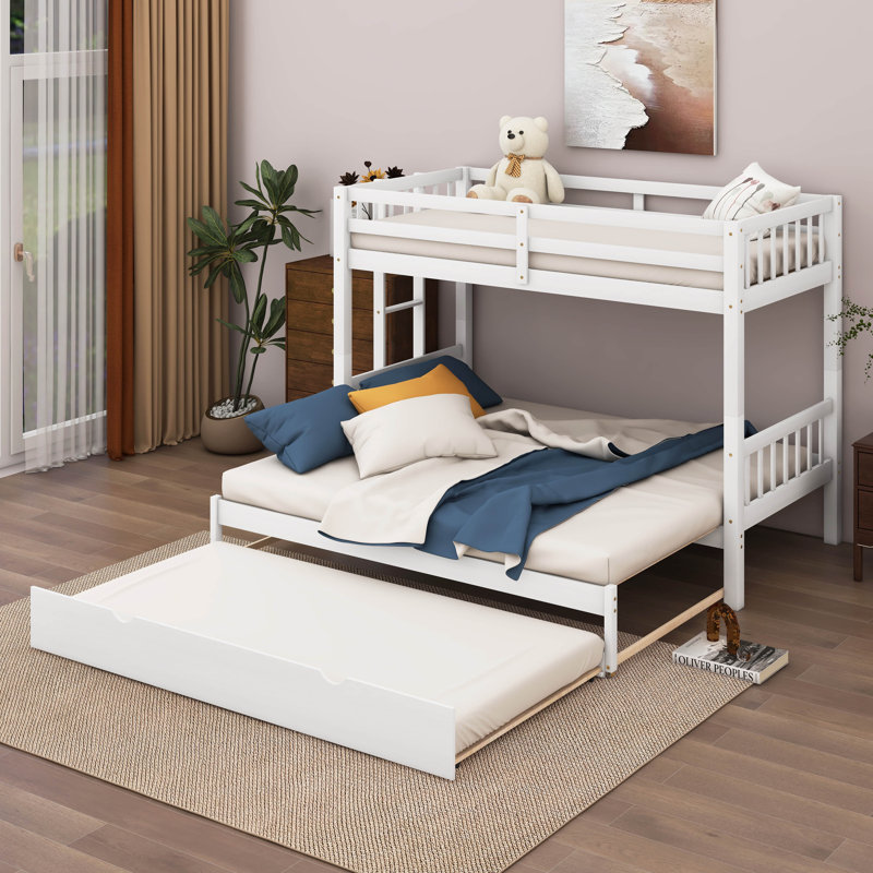 Kalinikos Twin Over Pull-Out Bunk Bed With Trundle, White