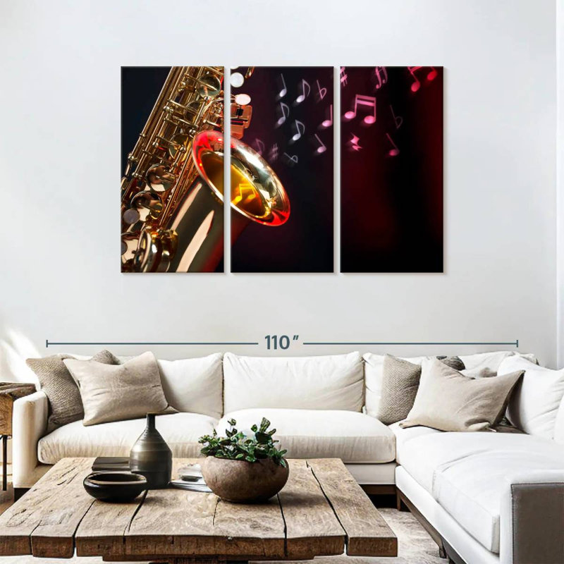 Abarca Saxophone Musical Notes, 48" H x 74" W