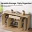 Buffet Rondo 63 po moderne en bois naturel avec 4 portes et étagères réglables pour la cuisine