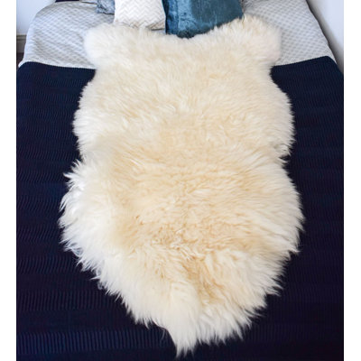 Fanning Solid Colour Sheepskin Hand Woven 65cm X 125cm Area Rug Set