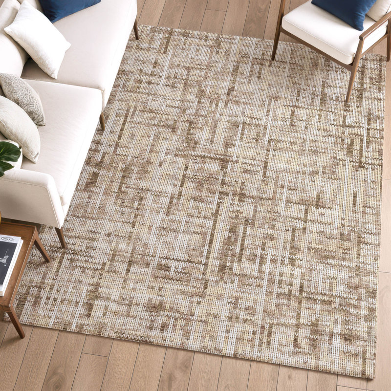 Premium Machine Washable Mayfield AMF2130 Striped Rug, 10' x 14', Brown