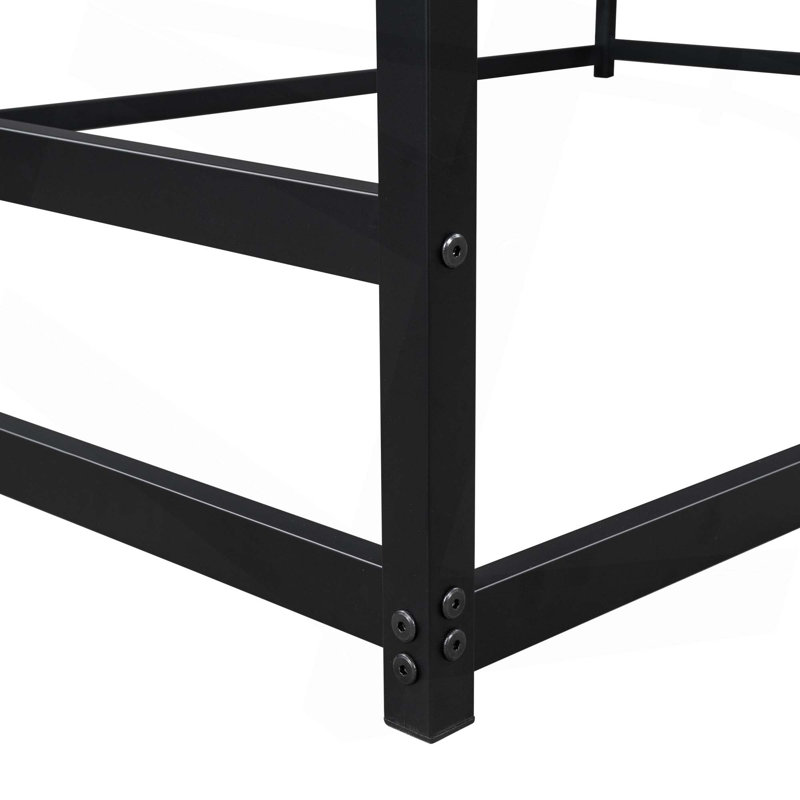 Lit plateforme en métal, grand lit, Noir